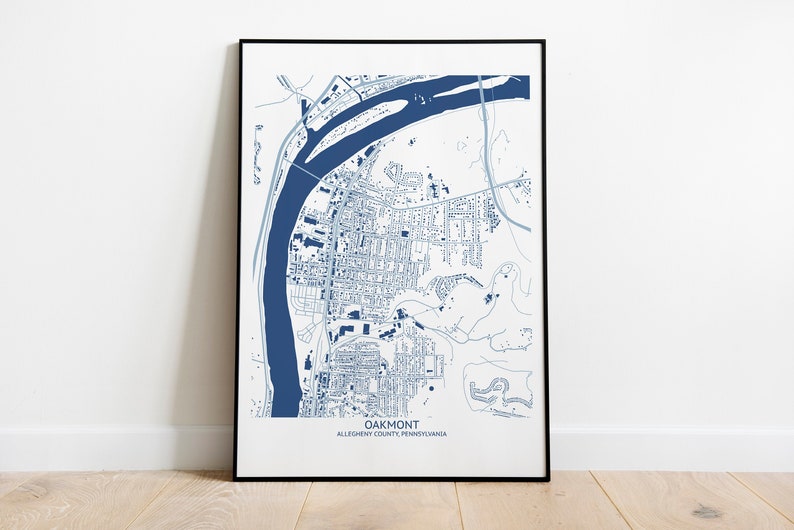 Oakmont PA Map Pittsburgh Map Company Etsy