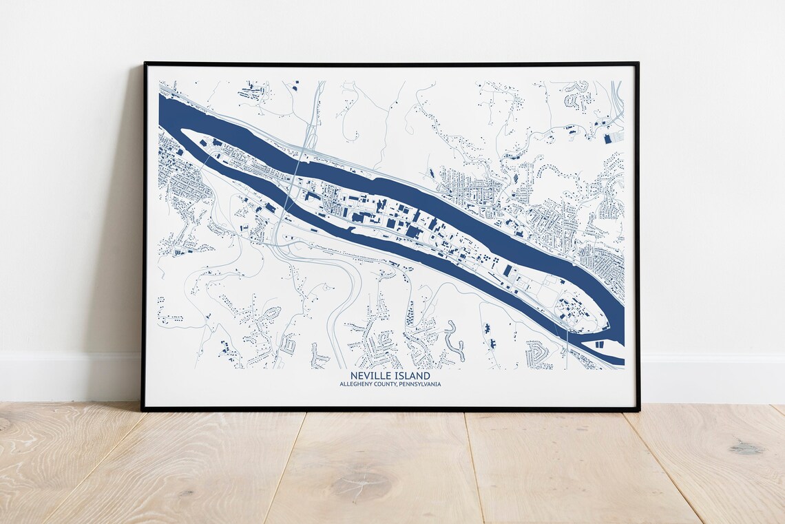 Buy Neville Island PA Map Pittsburgh Map Company Online in India Etsy