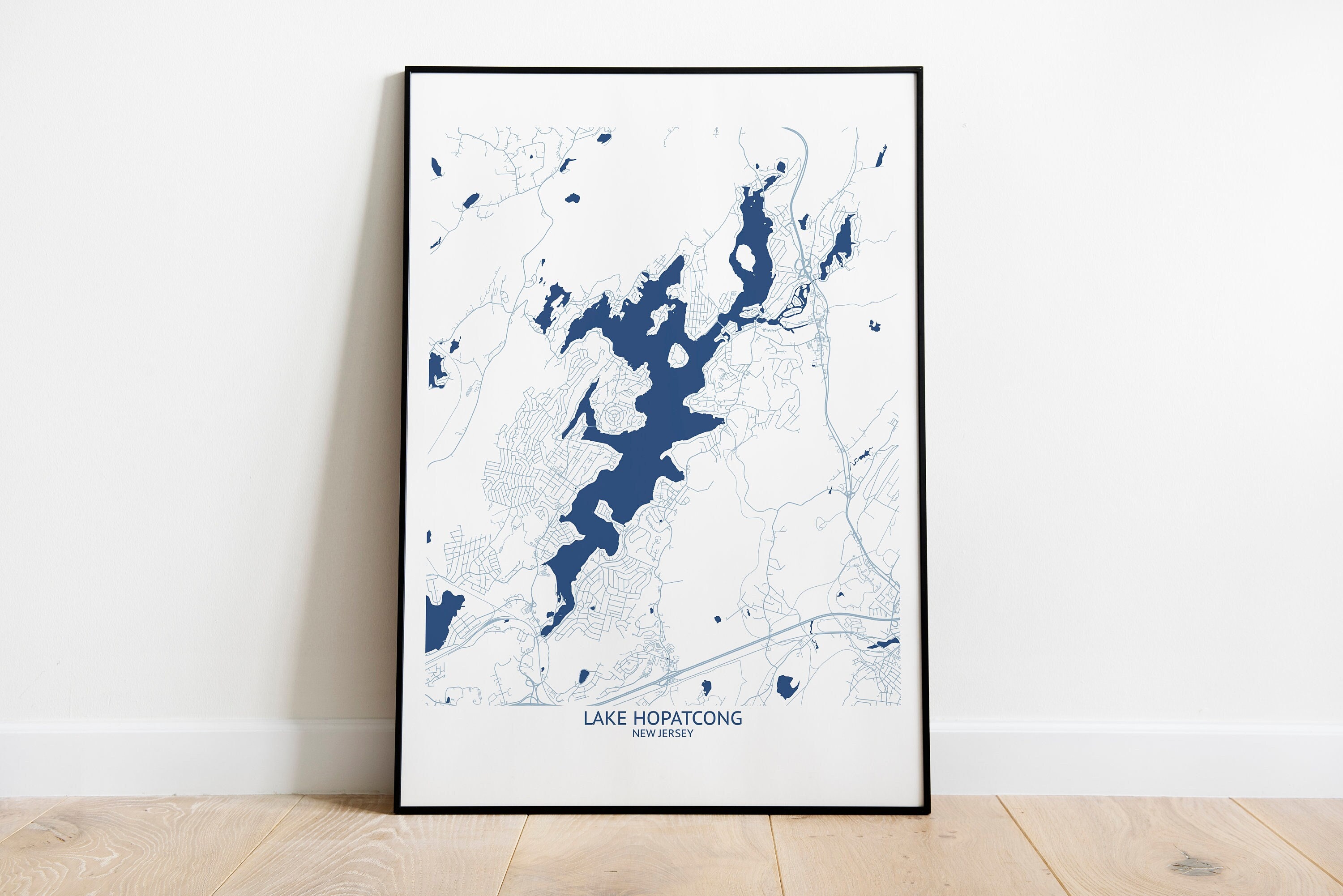 Lake Hopatcong New Jersey Map Pittsburgh Map Company Etsy