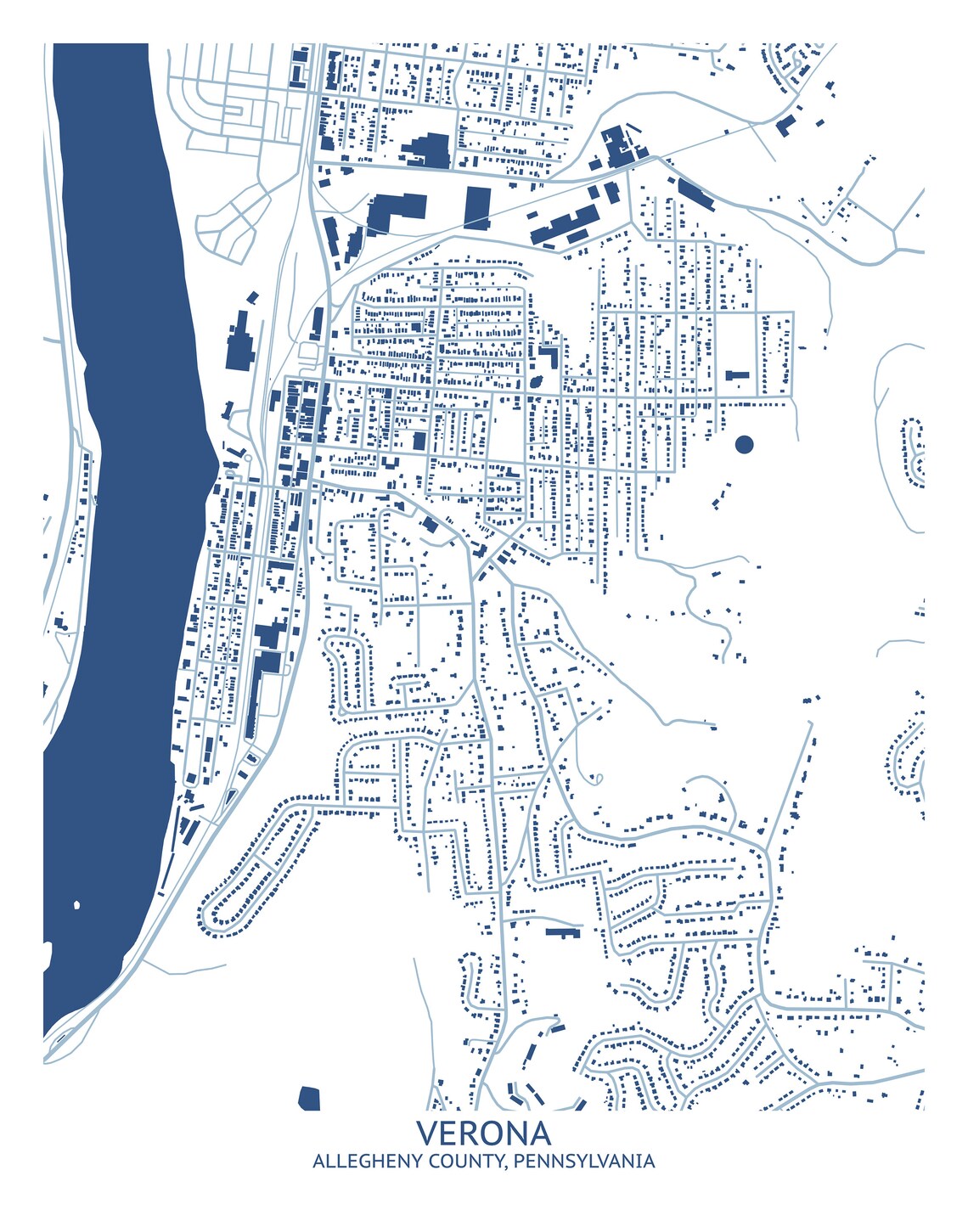 Verona PA Map Pittsburgh Map Company - Etsy