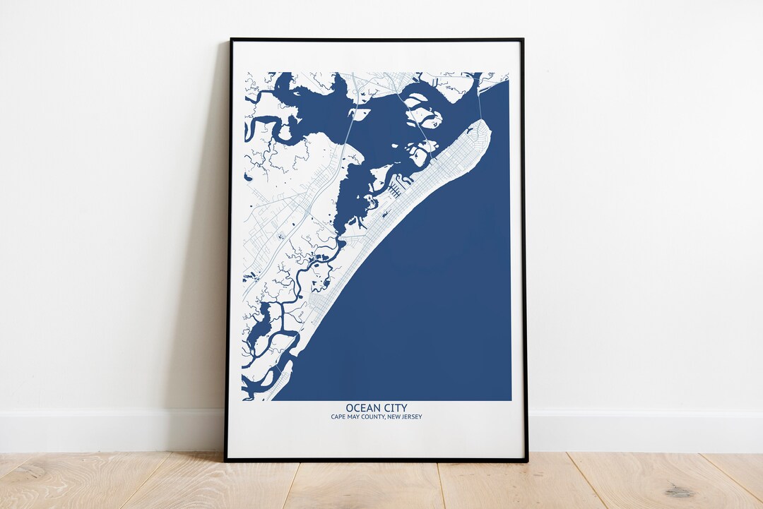 Ocean City New Jersey Map - Pittsburgh Map Company - Etsy