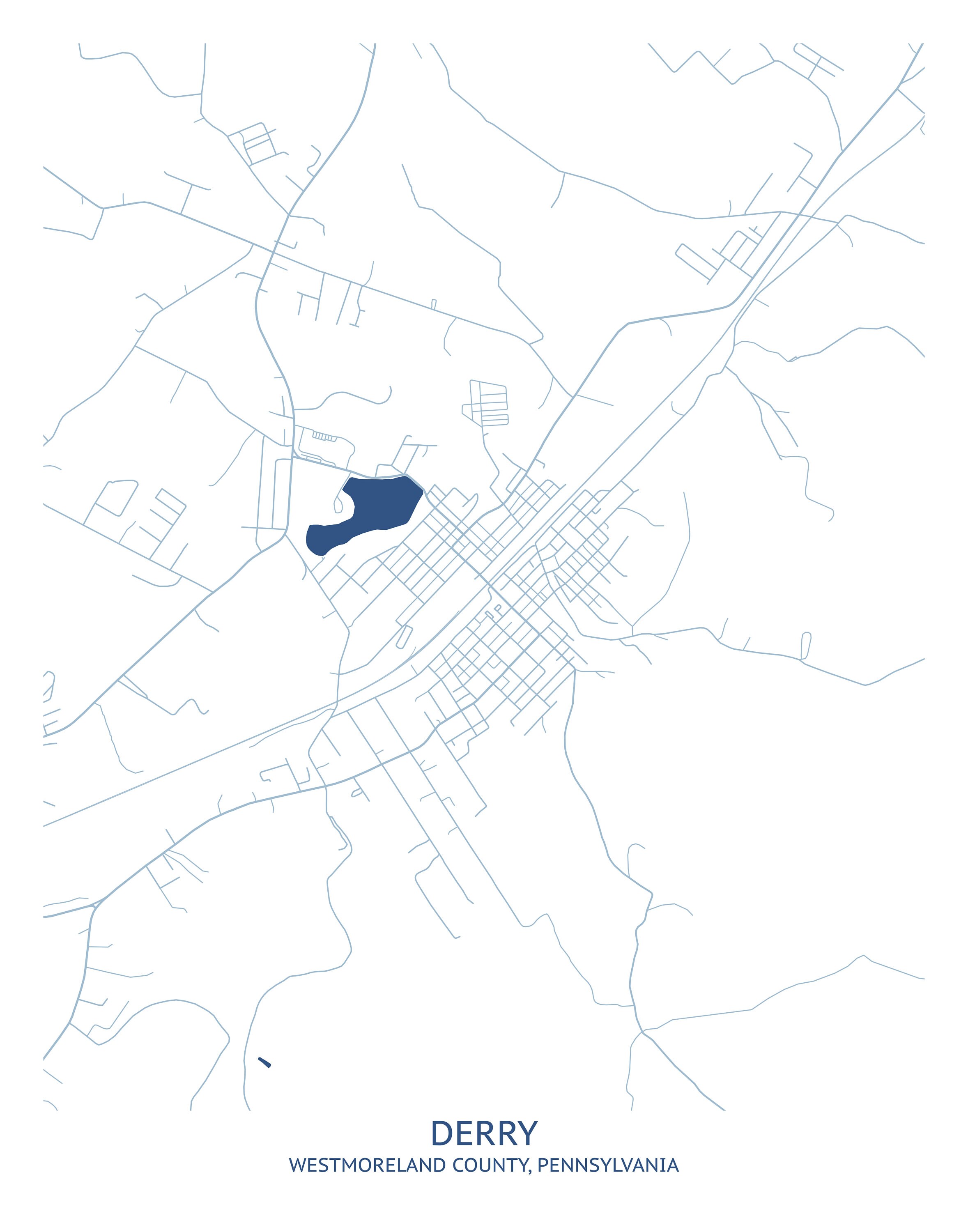 Mapa de Derry PA Compañía de mapas de Pittsburgh Etsy España