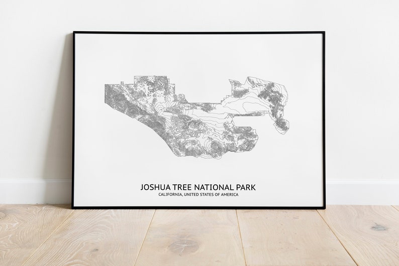 Joshua Tree National Park Elevation Map Pittsburgh Map Company Etsy