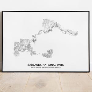 Badlands National Park Elevation Map - Pittsburgh Map Company