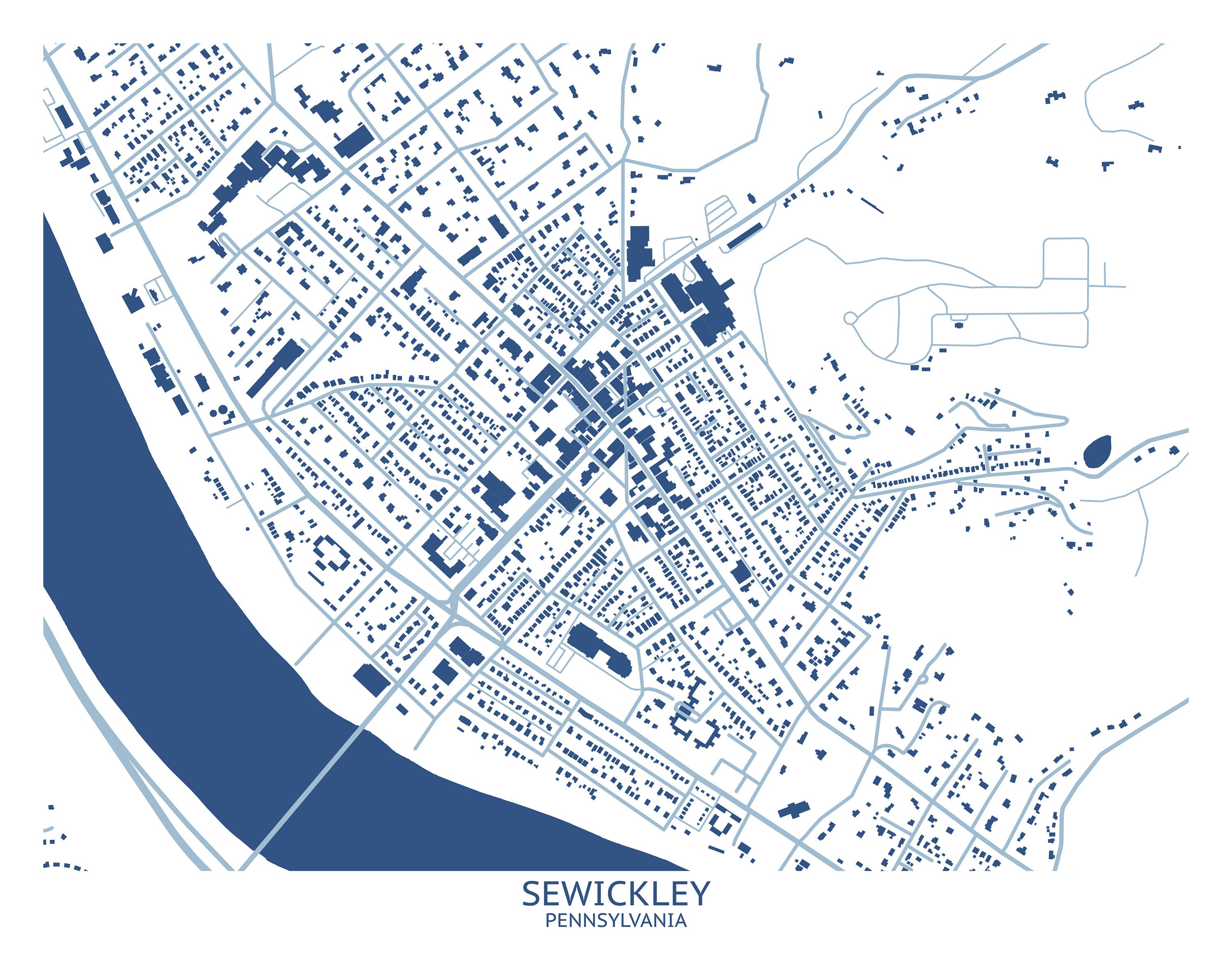 Sewickley PA Map Pittsburgh Map Company - Etsy UK