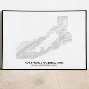 Hot Springs National Park Elevation Map - Pittsburgh Map Company