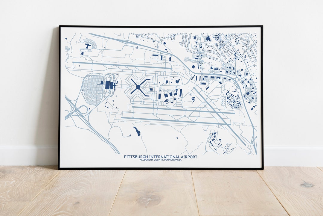 Pittsburgh International Airport Map - Pittsburgh Map Company - Etsy