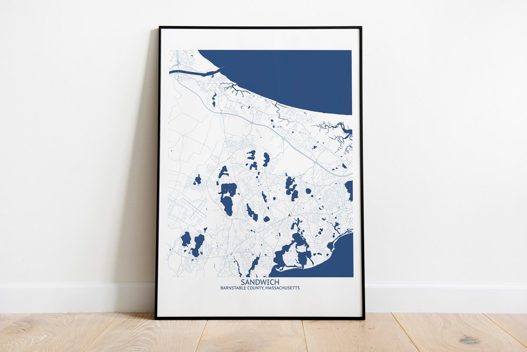 Sandwich MA Map - Pittsburgh Map Company - Etsy