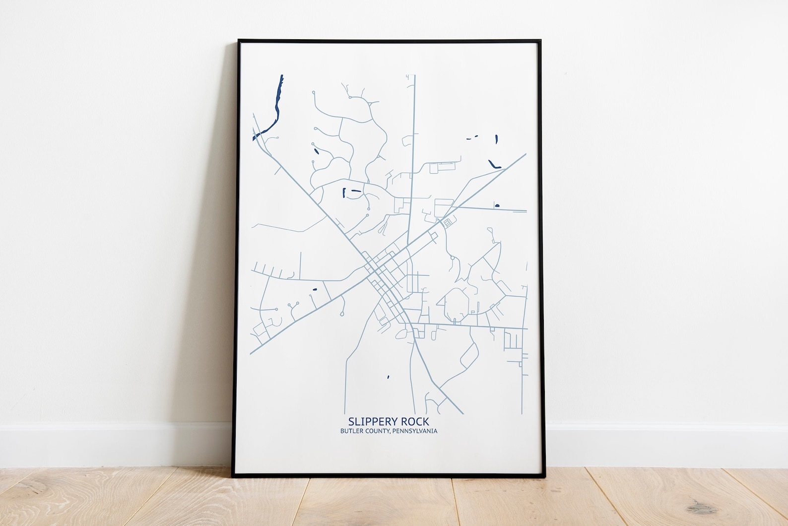 Slippery Rock PA Map Pittsburgh Map Company Etsy