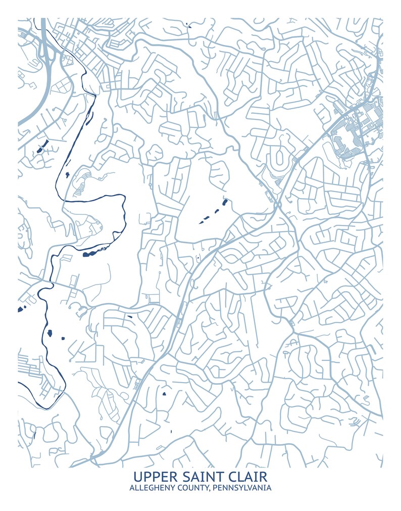 Upper Saint Clair PA Map Pittsburgh Map Company Etsy