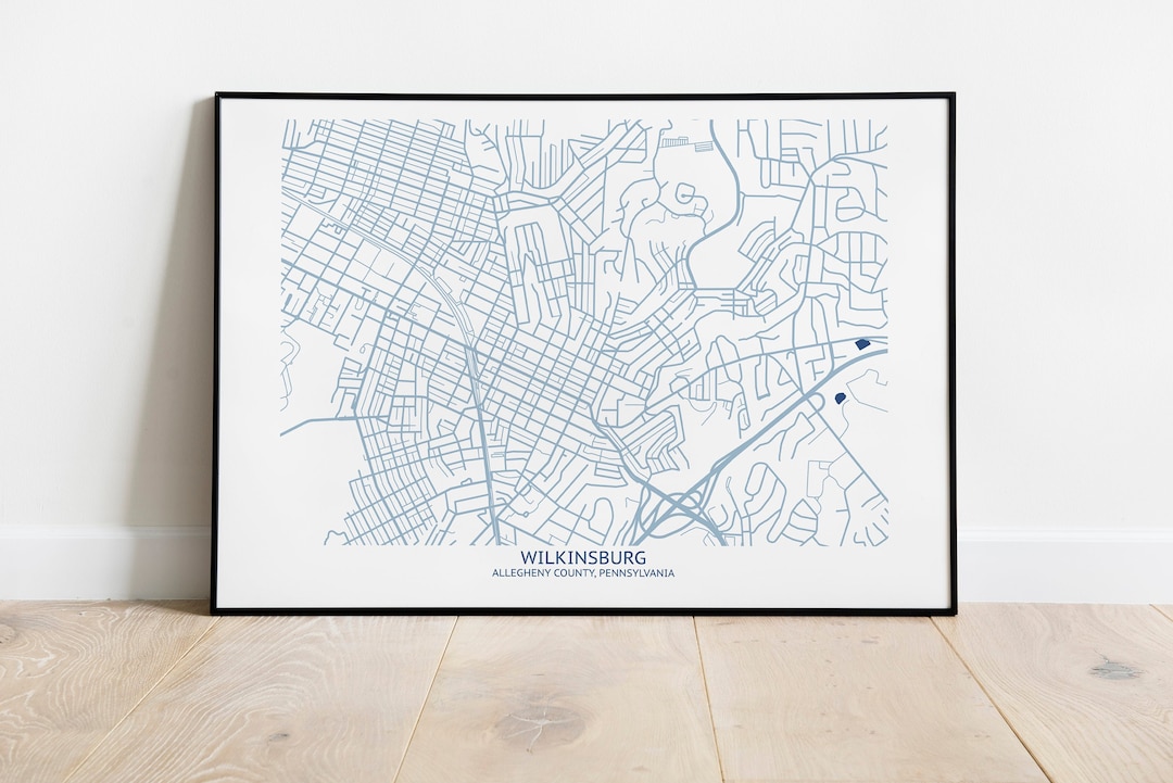 Wilkinsburg Pittsburgh PA Map Pittsburgh Map Company Etsy
