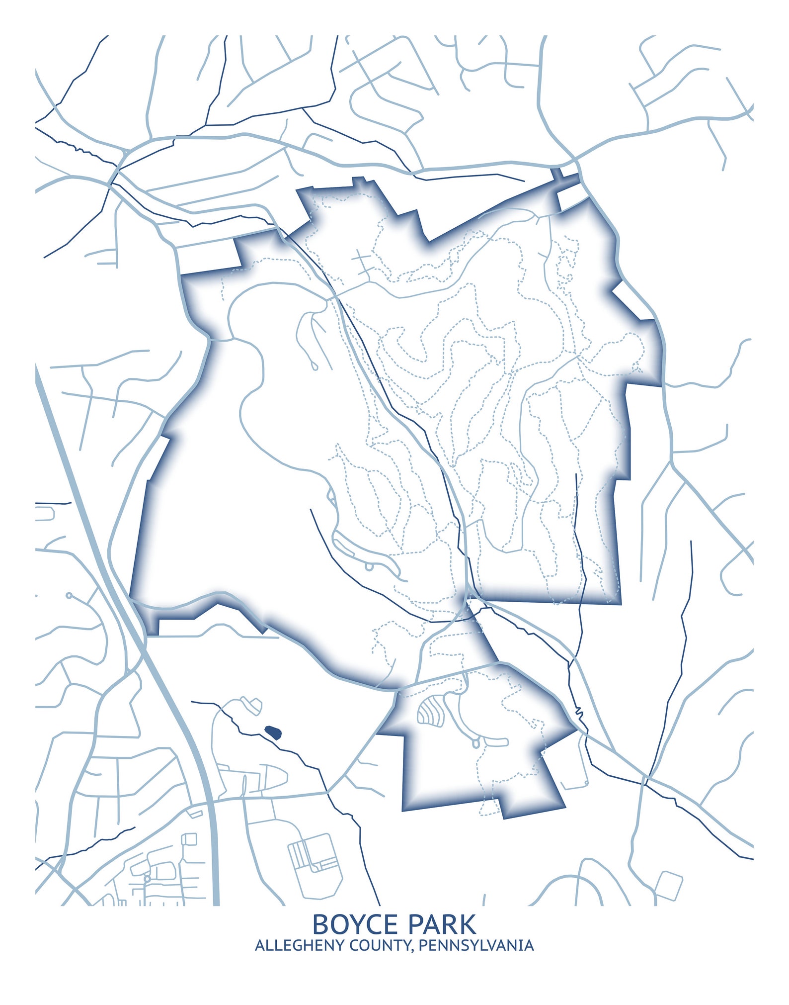 Boyce Park Monroeville and Plum PA Map Pittsburgh Map Etsy