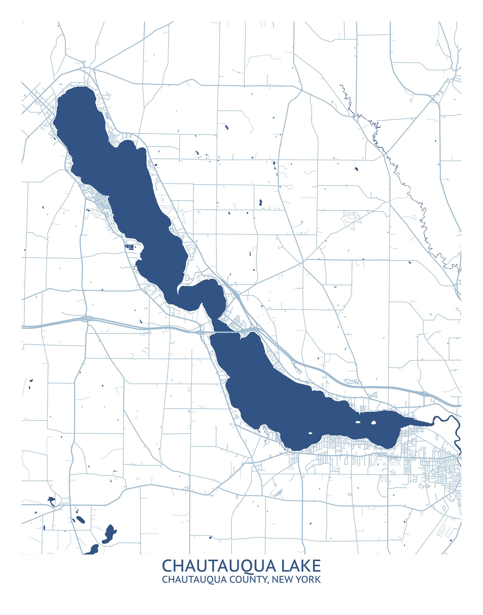 Chautauqua Lake New York Map Pittsburgh Map Company Etsy