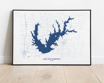 Lake Ray Roberts Texas Map - Pittsburgh Map Company