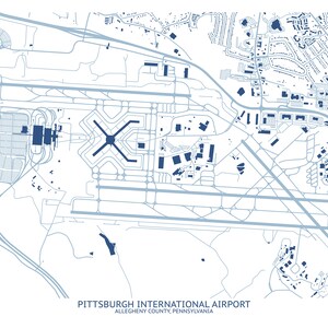 Pittsburgh International Airport Map - Pittsburgh Map Company - Etsy