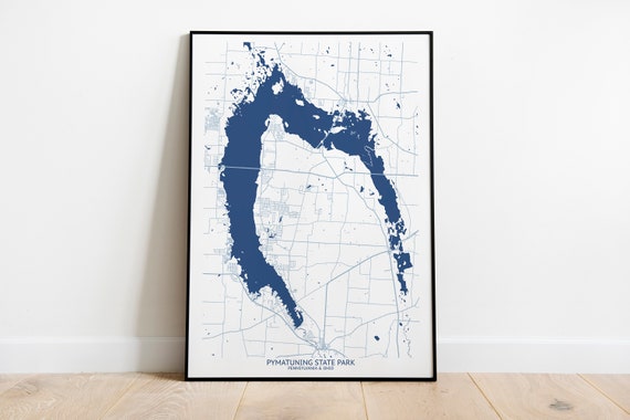 Pymatuning State Park Map Pymatuning State Park Map Pittsburgh Map Company | Etsy Uk
