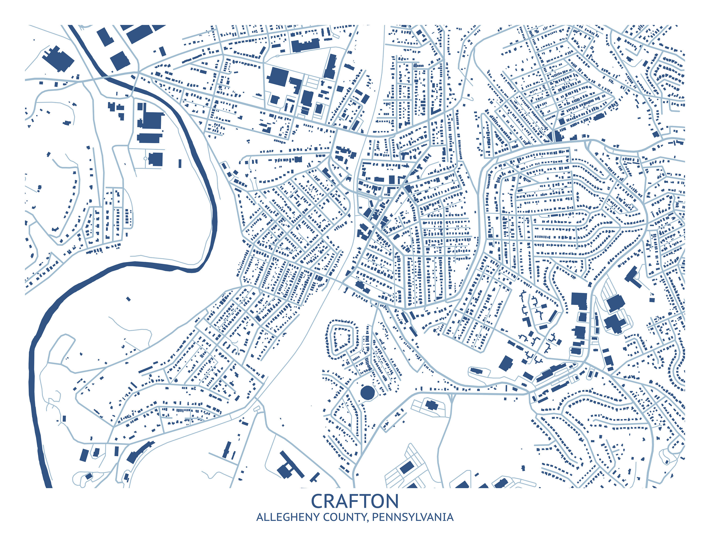 Crafton PA Map Pittsburgh Map Company Etsy Norway