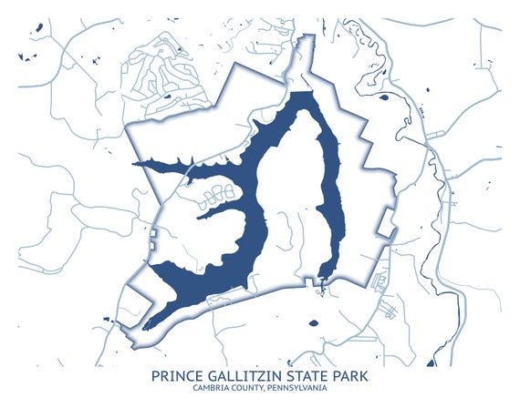 prince gallitzin state park map Prince Gallitzin State Park Map Etsy prince gallitzin state park map