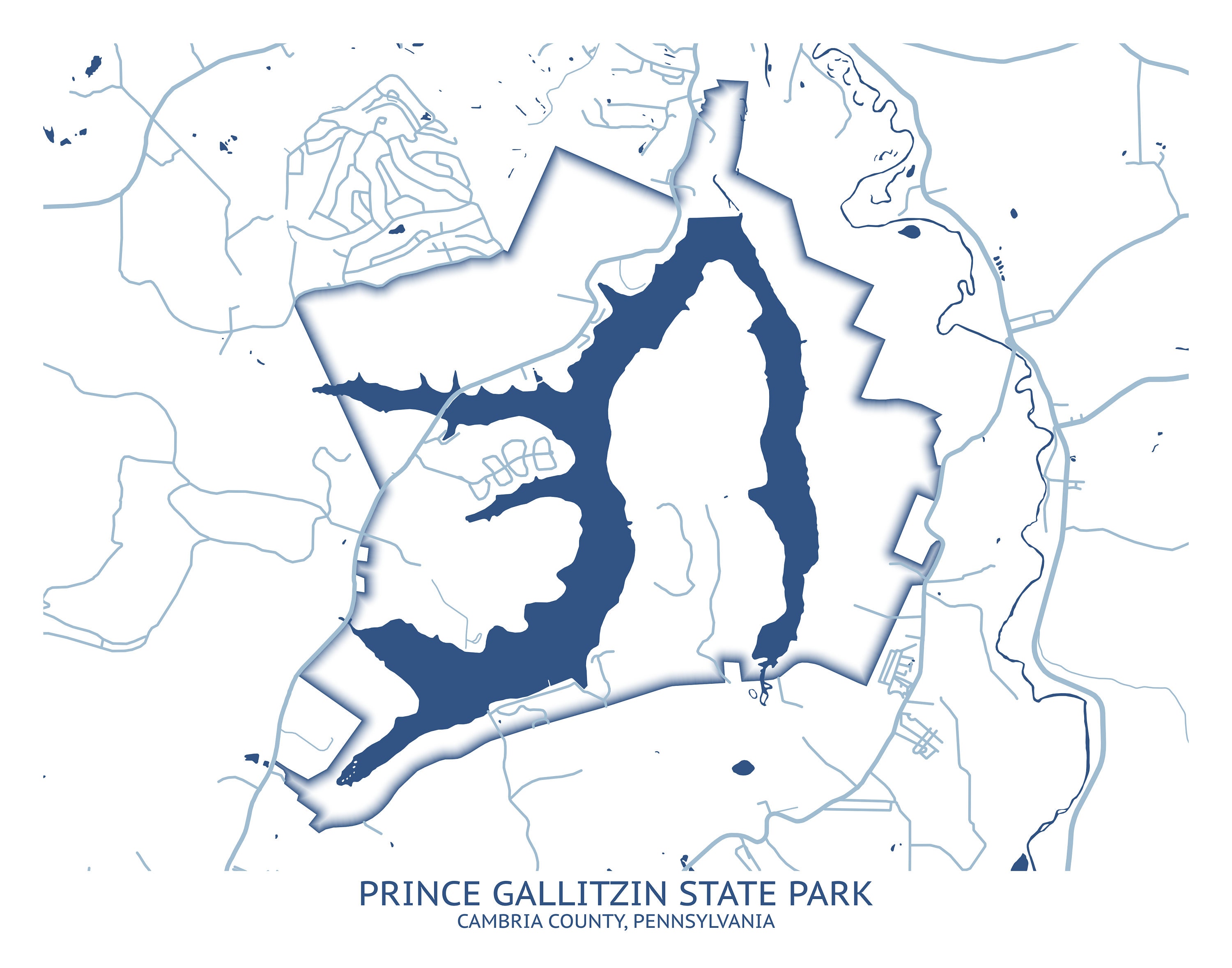 Prince Gallitzin State Park Map Prince Gallitzin State Park Map Pittsburgh Map Company - Etsy