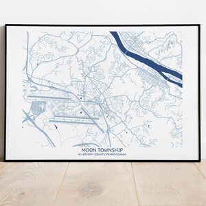 Moon Township PA Map - Pittsburgh Map Company - Etsy
