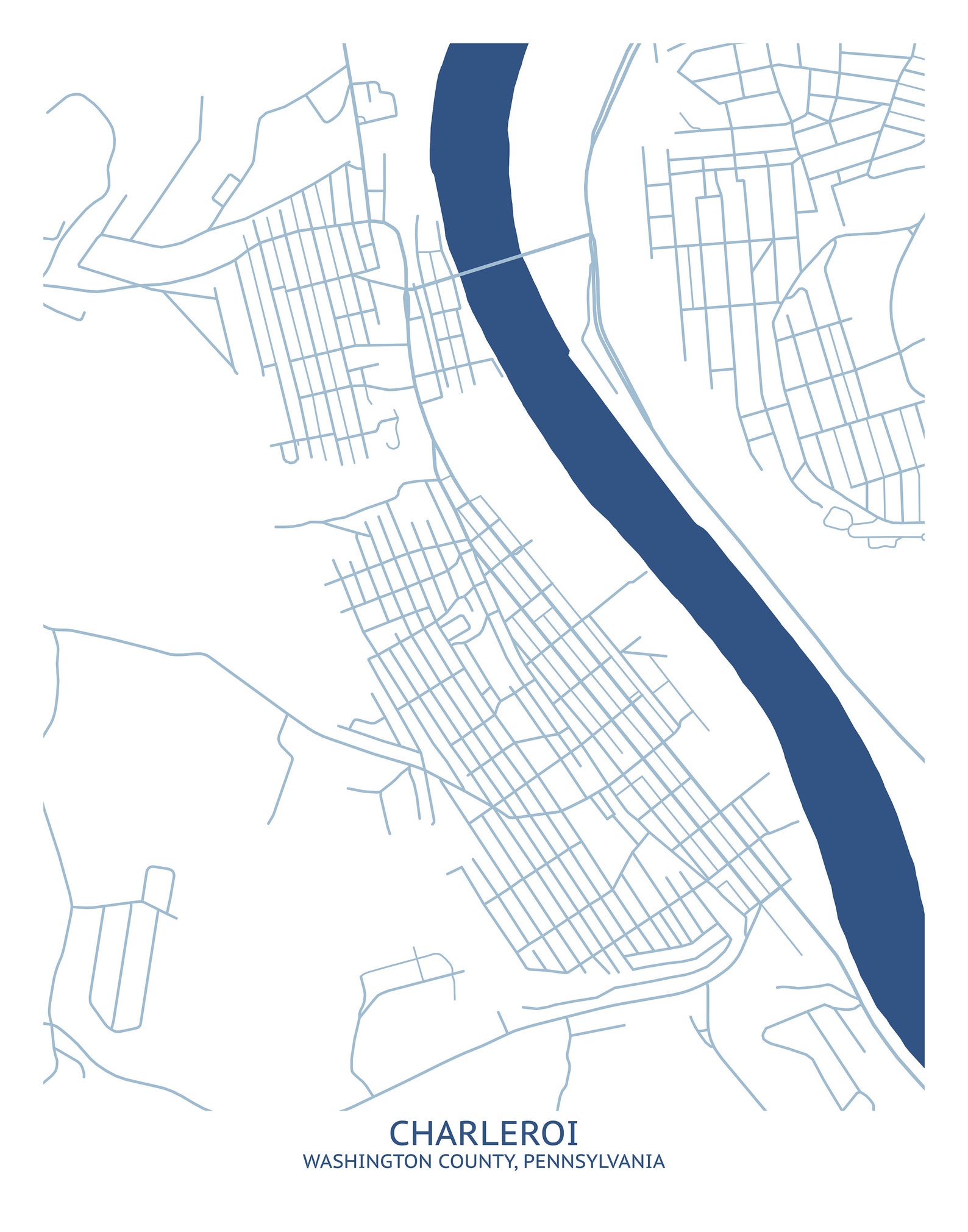 Charleroi PA Map Pittsburgh Map Company Etsy.de