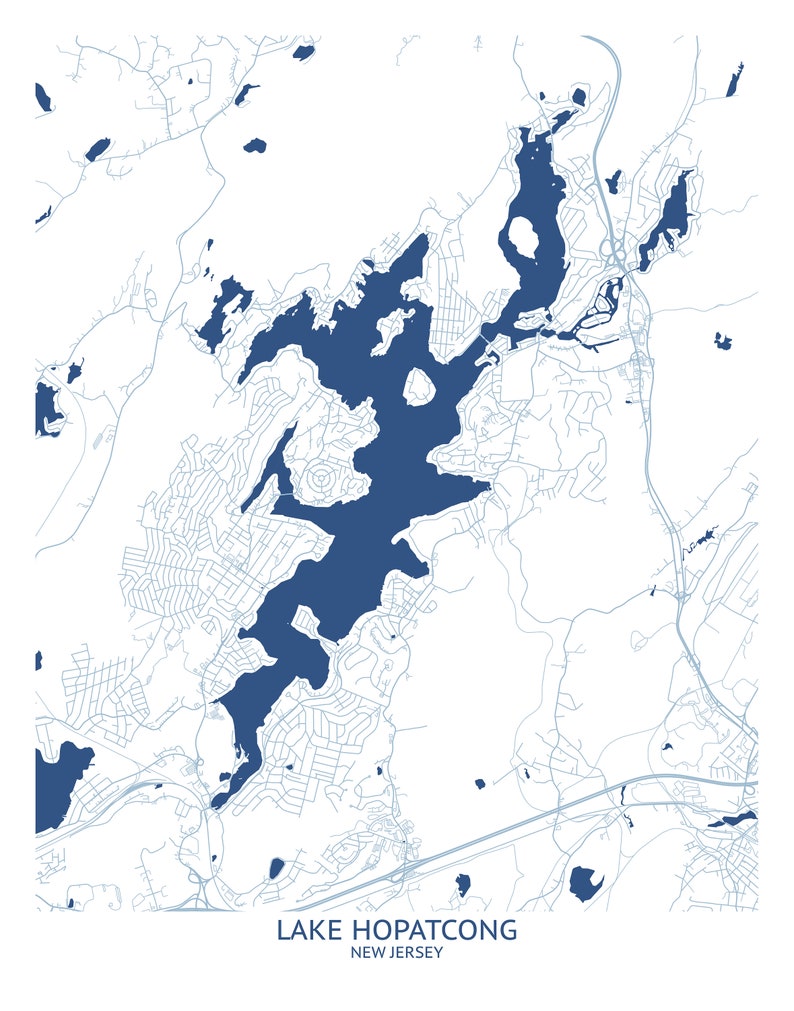 Artistic map of Lake Hopatcong