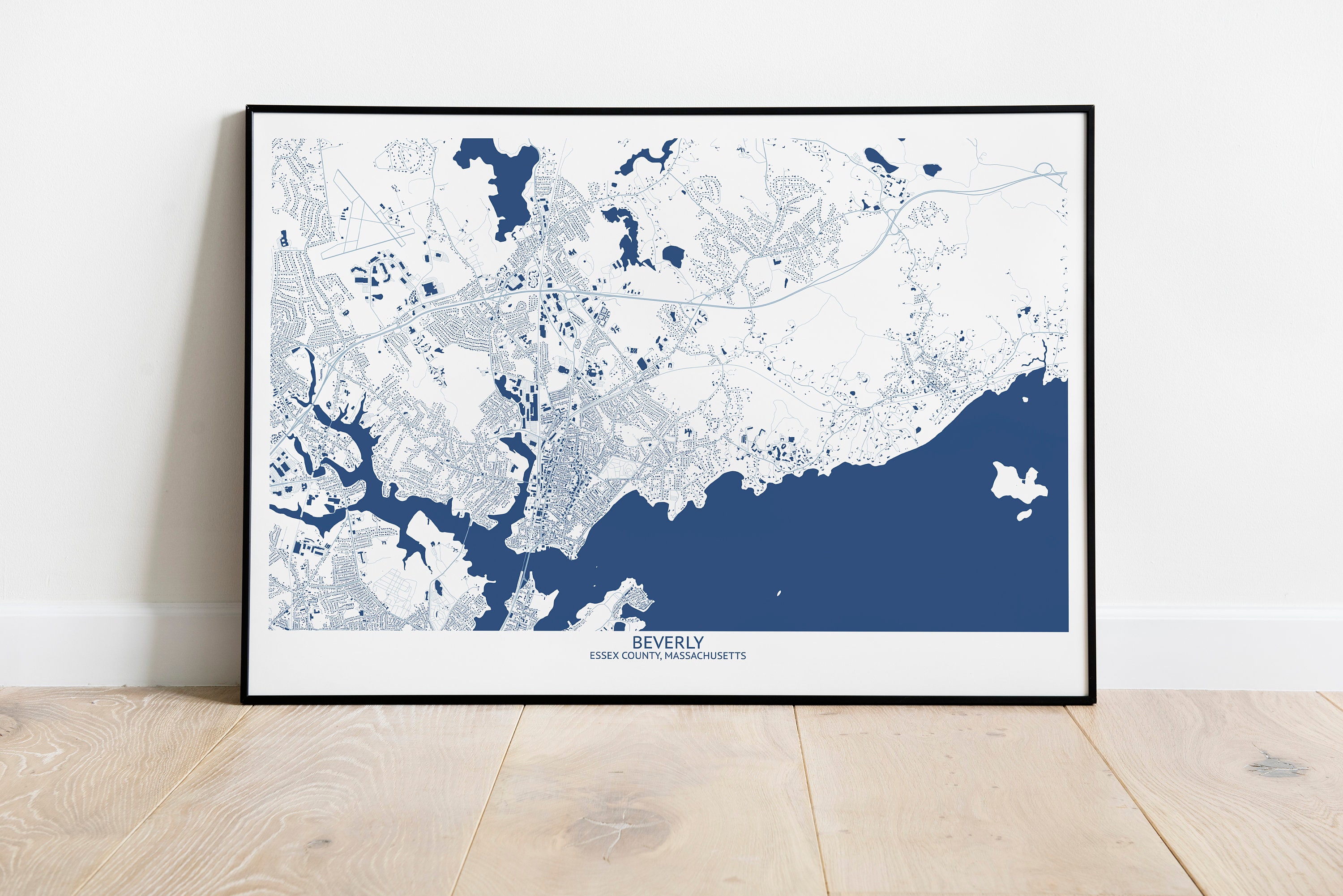 Beverly MA Street Map Pittsburgh Map Company Etsy