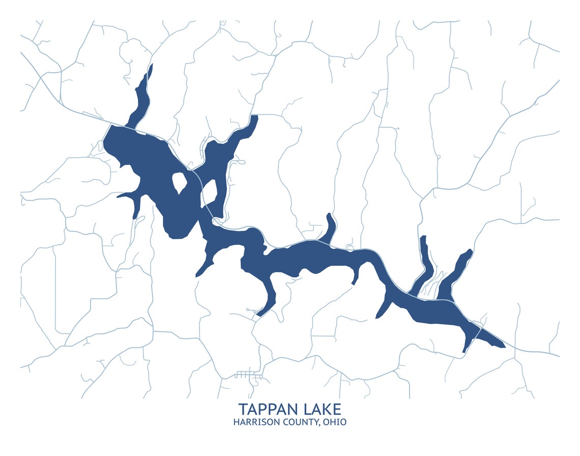 Tappan Lake Ohio Map Pittsburgh Map Company Etsy