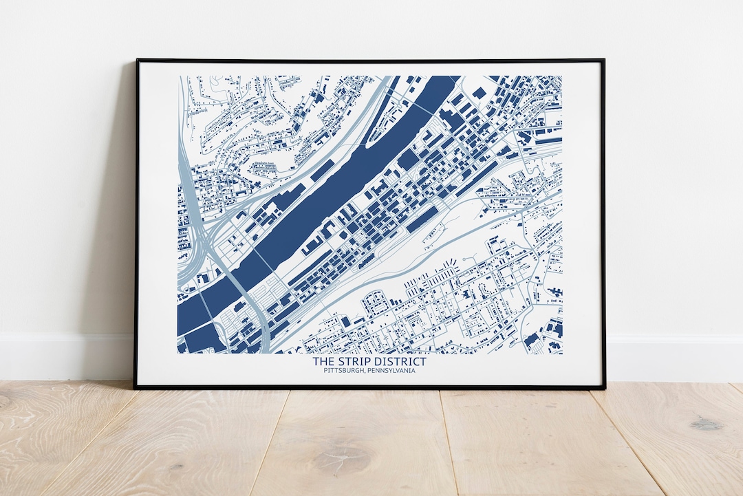 Pittsburgh Strip District Map - Pittsburgh Map Company - Etsy