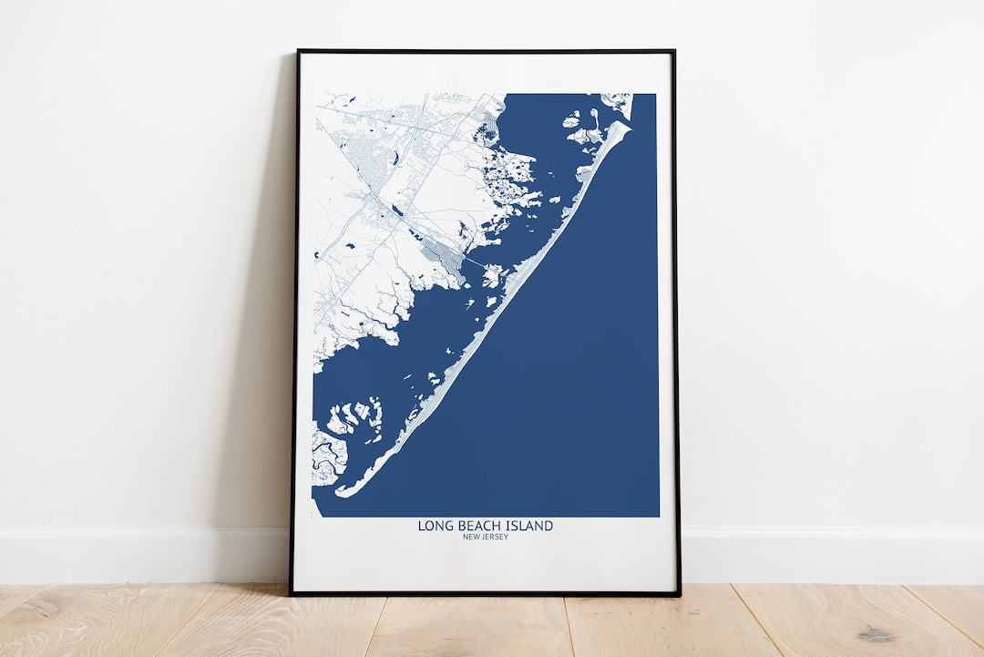 Long Beach Island New Jersey Map - Pittsburgh Map Company - Etsy