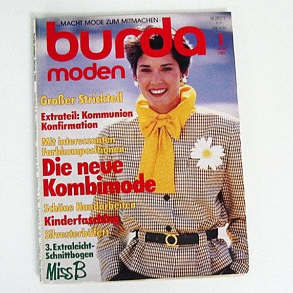Burda Moden 01/85 Fasching Modemagazin Nähen Stricken