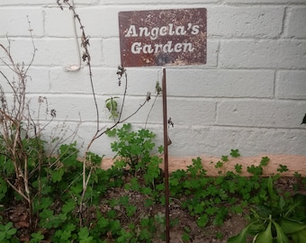 Garden sign on a stake