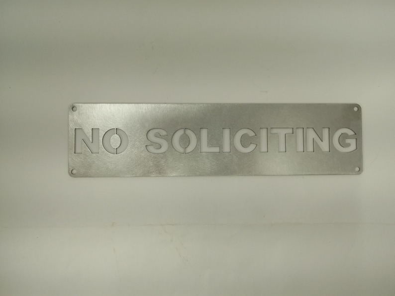 No Soliciting Stainless Steel sign-other colors available image 1