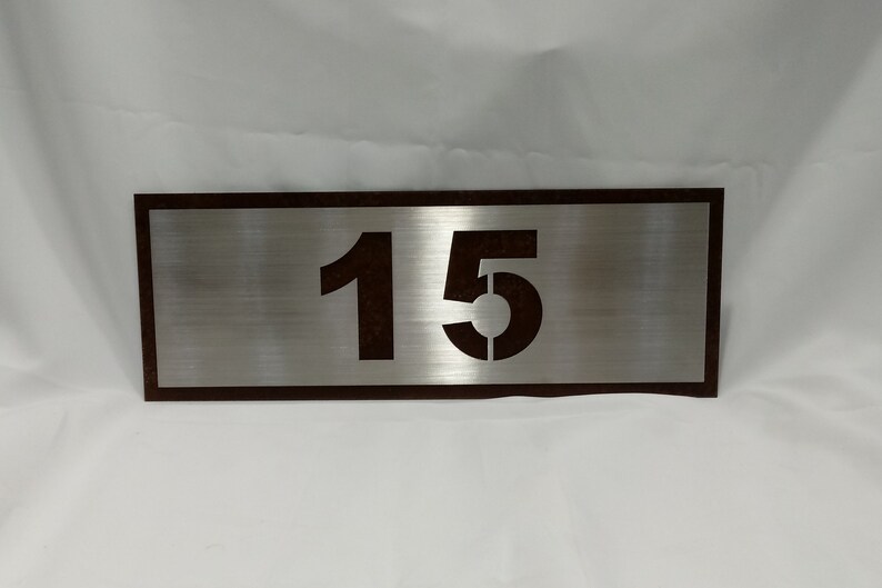 Stainless Steel over Rusted Steel Address Sign image 4