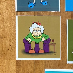 Chagrijnige Oma - Leuke feestelijke kerst cartoon wenskaart