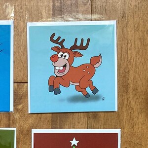 Happy Reindeer - Leuke feestelijke kerst cartoon wenskaart