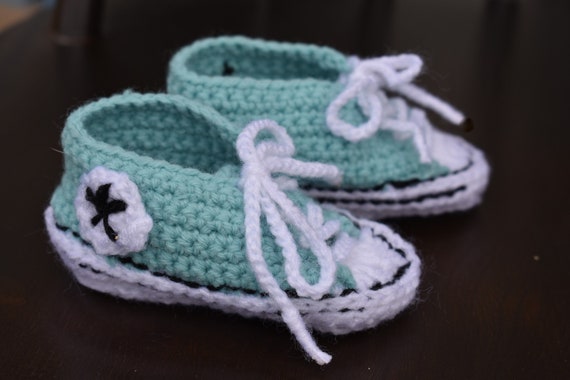 teal baby converse