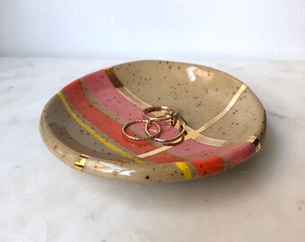 Sunset Ring Dish with Gold