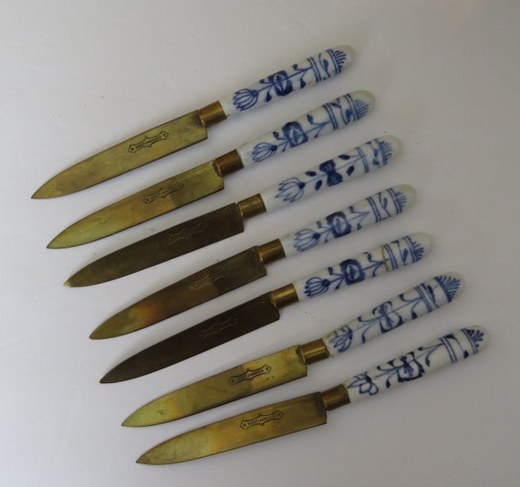 Set of Seven (7) Vintage Meissen Uchatius Bronze Brass and