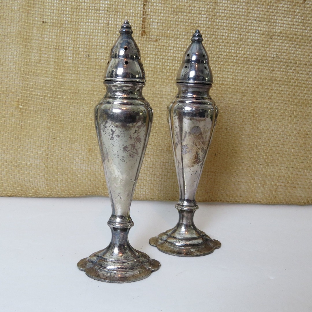 Antique Silver Plated Salt & Pepper Shaker Set Lafrance Reg Etsy