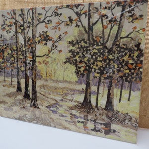 Stunning and Unique Textural Natural Tone Painting of Trees - Butterfly Wings - Decoupage Art - Natural Art