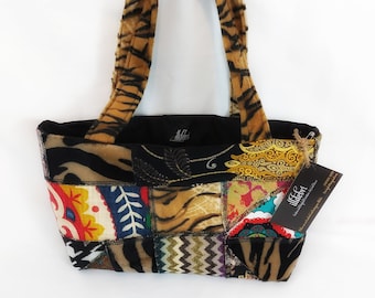 Patchwork totebag, tote bags, handmade, patchwork, handbags, evening bag, fashion accessory, boho, vibrant, funky, artisan