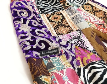 PATCHWORK pants festival ARTISAN boho Hippie Baggy Harem Raver pants One of a Kind Funky VIBRANT drawstring