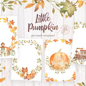 Autumn Watercolor Fall Baby Shower Invitation Digital Download
