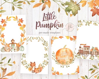 Autumn Watercolor Fall Baby Shower Invitation Digital Download
