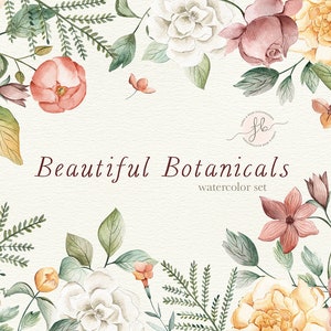 Floral clipart aquarel clipart botanische printable art digitale download