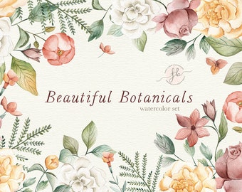 Floral Clipart Watercolor Clipart Botanical Printable Art Digital Download