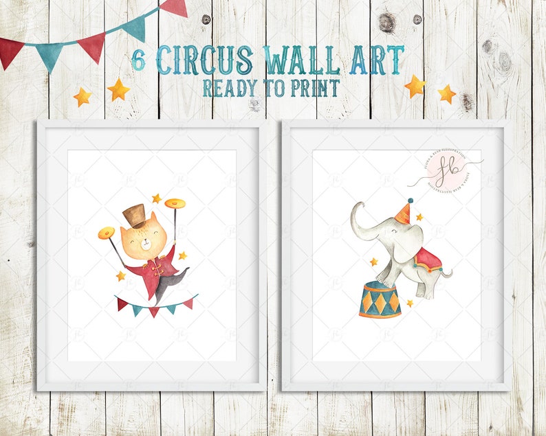 Circus Downloadable Prints Nursery Wall Art Printable Digital Download ...