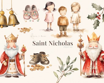 Saint Nicolas Christmas Watercolor set