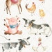 Farm Animals Watercolor Clipart Digital Download Printable Clip Art ...